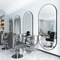 Meuble de coiffure Essential Barber Shop Parete Miroir mural pour salon Studio Verre Beau salon Essential Hairdressing