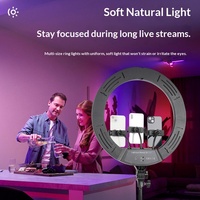 Lampu Isi 18 Inci, Lampu Warna-warni RGB 22 Inci, Lampu Kecantikan, Lampu Bundar, Lampu Siaran Langsung, Lampu Pencahayaan untuk Siaran