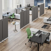 Vente en gros facile à installer espace de travail acoustique Panneau de confidentialité mobile Cloisons acoustiques pliantes en polyester