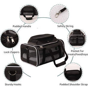 Havayolu onaylı nefes katlanabilir yumuşak taraflı örgü açık kedi çantası Pet köpek taşıyıcı köpek seyahat çantası - Product Image 6