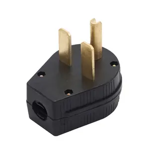 NEMA 6-30P 30A 250V AC 2-Poles 3-Wires 3-Prongs Straight Blade Angle Replacement Male Plug Industrial and Commercial Grade