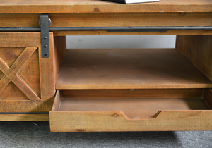 Design d'usine Petit meuble TV vintage Meuble TV d'angle en bois pour salon avec porte coulissante - Product Image 5