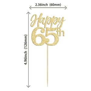 Adornos para Cupcakes de <span class=keywords><strong>Feliz</strong></span> <span class=keywords><strong>Cumpleaños</strong></span> Número <span class=keywords><strong>65</strong></span>, Decoraciones Brillantes para Cupcakes, Brindis por <span class=keywords><strong>65</strong></span> Años, para Fiestas de <span class=keywords><strong>Cumpleaños</strong></span> - Product Image 2
