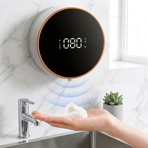 Dispenser di Sapone Liquido Automatico Senza Contatto con Display Digitale della Temperatura, Moderno e Impermeabile per <span class=keywords><strong>Cucina</strong></span> - Product Image 1