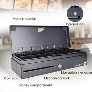 Hochwertige Metall-Kunststoff POS-Kassenschublade ComPOS-Schublade mit 6 Schein-/8 Münzfächern und Geldzählmaschine - Product Image 1