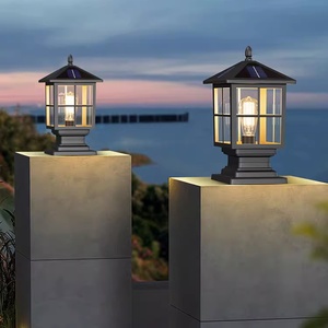 IP65 Không Thấm Nước Ngoài Trời Vườn LED Trụ Cột Ánh Sáng Trang Trí Nhôm Cơ Thể Cột Với E27 Cơ Sở Có Dây Cảnh Cột Đèn Thủy Tinh - Product Image 3