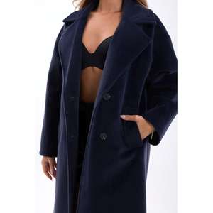 6114 Abrigo Elegante de Invierno para Mujer, Azul Marino, Manga Larga, Tejido, Cálido - Product Image 3