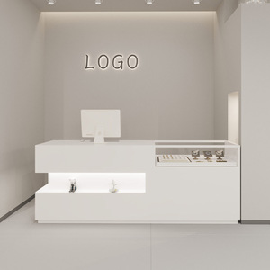 Gỗ hiện đại phía trước bàn cho vẻ đẹp salon Cửa hàng đồ trang sức & quần áo cửa hàng tư vấn quầy bar bảng thu ngân hiển thị tủ - Product Image 3