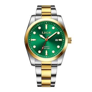 Montre à quartz en alliage de nouvelle conception en gros, bracelet en acier inoxydable de 40 mm, aiguille en verre, calendrier lumineux, montre-bracelet pour homme - Product Image 4