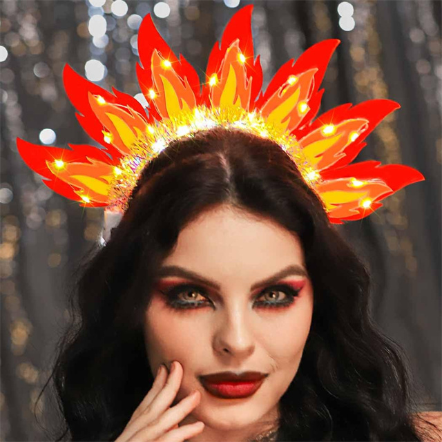 Flame Headpiece - LED Sun Goddess Halo Headbands for Parties display picture 3