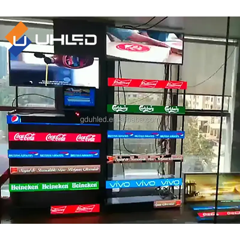 Customized size p1.875mm digital shelf edge screen strip screen display stretched bar led advertising display for retail store