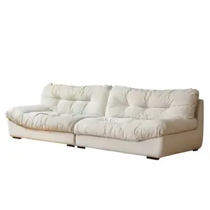 Luxe Europese Stijl Bankstel Franse Witte Fluwelen Banken Mario Bellini Sofa Woonkamer Meubels