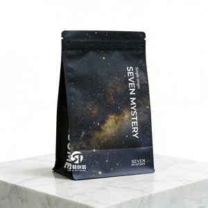 Digital Printed Custom Resealable Plastic Eight Side Seal Coffee Bean <b>Packaging</b> <b>Bags</b> With Zipper Flat Food Grade Foil <b>Bags</b> - Product Image 3