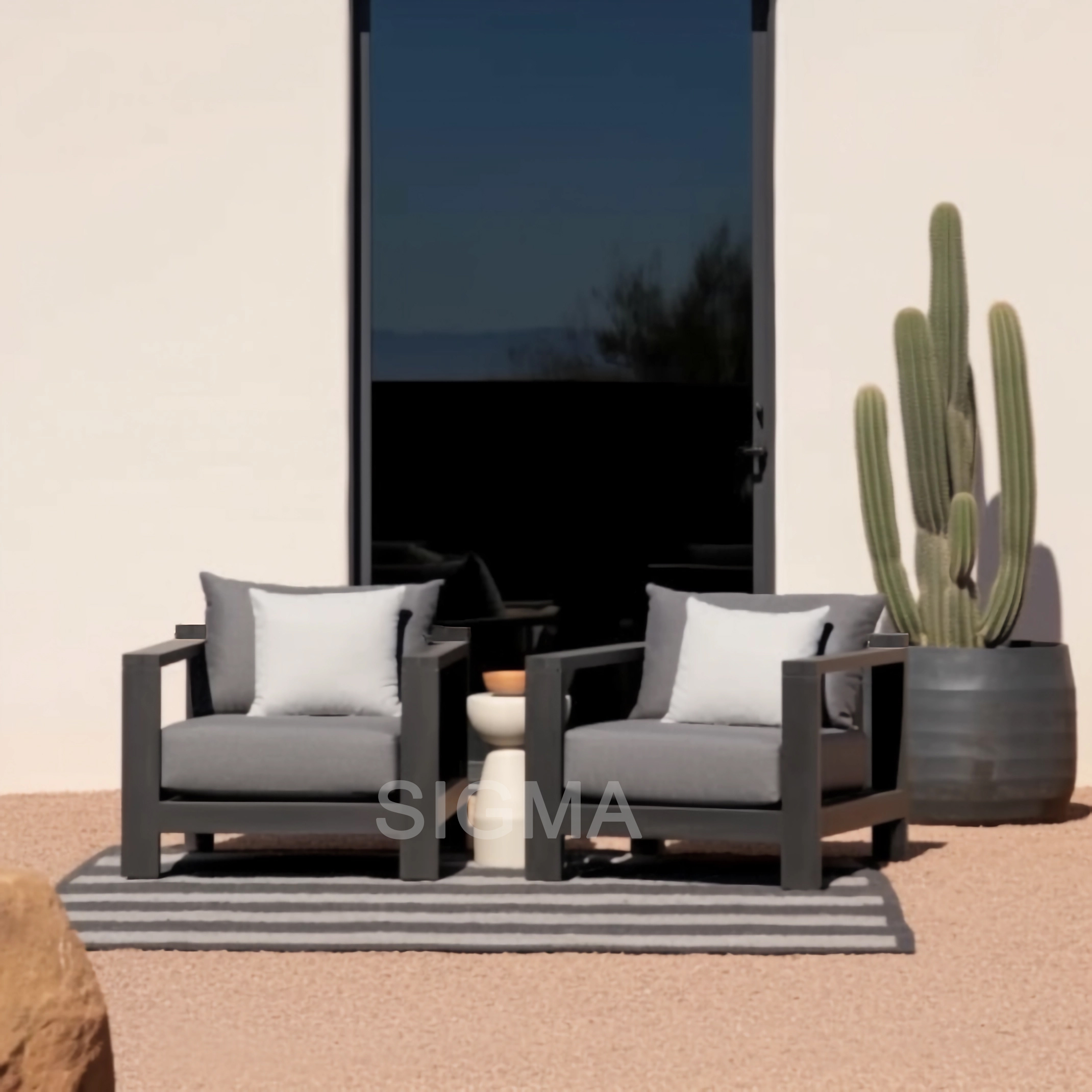 Patio Garden Waterproof Metal Furniture Modern Design Aluminium Sofa Chair Furniture Set