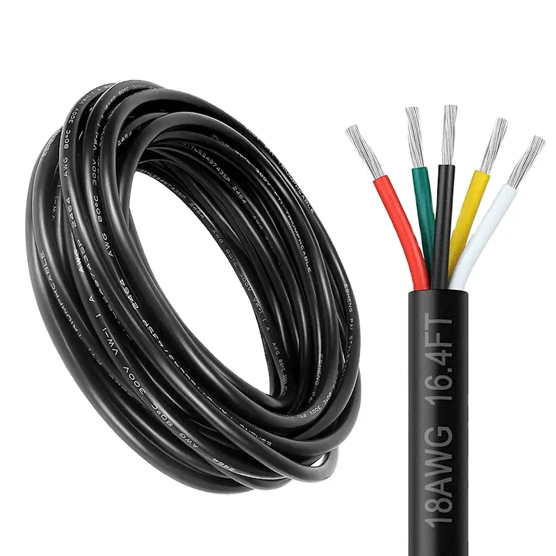 Özelleştirilmiş kablo 4 çekirdek 1.5MM 2.5MM 4MM 6MM 18AWG esnek kablolar kalaylı bakır PVC yalıtımlı ve kılıflı elektrik güç kablosu