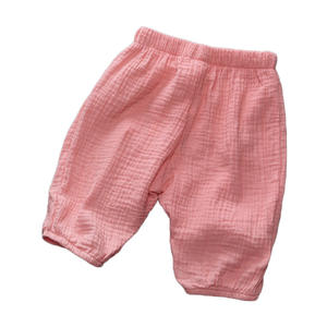 Contes d'enfants printemps été Style coréen anti-moustiques <span class=keywords><strong>coton</strong></span> froissé <span class=keywords><strong>gaze</strong></span> lanterne <span class=keywords><strong>pantalon</strong></span> pour garçons jambe large bébé à revers - Product Image 2