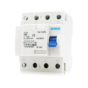 RCCB Type A Type B Type C 4P 16A 20A 25A 32A 40A 50A 63A 10mA 30mA 100mA 300mA Residual Current Circuit Breaker