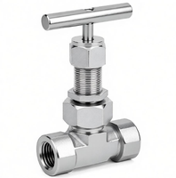 Vanne à aiguille à filetage interne en acier inoxydable SS304, à passage direct, avec tige anti-éclatement et commande à poignée en T, pour gaz, huile et eau, de type OEM usine