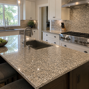 UNION G636V Polished Cut-To-Size <b>Granite</b> Slab Brown Speckled Modern Stone for Countertop Building Facade - Product Image 5