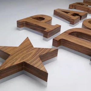 Nhà Máy dấu hiệu Nhà sản xuất tùy chỉnh 3D kênh chữ bằng gỗ <span class=keywords><strong>LED</strong></span> Backlit thư dấu hiệu cho các cửa hàng - Product Image 1