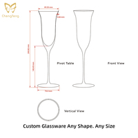 Flûte à champagne de luxe en cristal avec pied rouge, verre à vin mousseux et à mimosa, soufflé à la main, verrerie élégante pour les fêtes