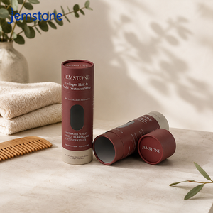 Custom Design Round Cylinder Tube Packaging <b>Box</b> for Hair Care Treatment Packaging Rigid Recyclable Paper Tube with Window - Product Image 4
