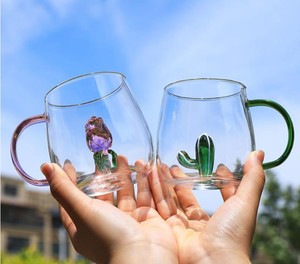 Lavavajillas de vidrio de borosilicato alto utiliza taza de vidrio de animal 3D con asa taza de bebida de jugo - Product Image 6