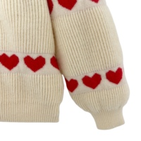 Pull tricoté décontracté pour femme E&L, coupe ample, doux, avec motif géométrique en forme de cœur, idéal pour l'hiver