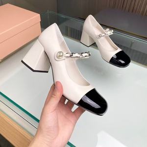 Zapatos de Tacón Miu Originales de Lujo 2025, Zapatos de Mujer de Piel Genuina de Alta Calidad con Hebilla Única, Personalizados OEM, Nueva Moda - Product Image 3