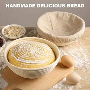 Panier de rangement rond en rotin fait main de 9 à 10 pouces, paniers de fermentation pour le levain du pain - Product Image 4