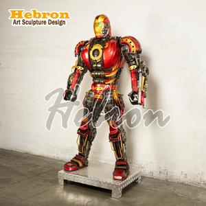 Statue de Iron Man en résine de grande taille, vente en gros d'usine, pour décoration de magasin, parc à thème, <span class=keywords><strong>cinéma</strong></span> 4S, avec éclairage LED, sculpture en métal recyclé - Product Image 2