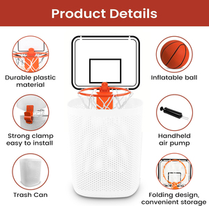 Ensemble panier <span class=keywords><strong>de</strong></span> <span class=keywords><strong>basket</strong></span> et poubelle à clipser, mini, gonflable en plastique, avec pompe, portable et <span class=keywords><strong>pliable</strong></span>, pour bureau, maison, <span class=keywords><strong>jeu</strong></span> amusant pour enfants - Product Image 4