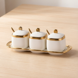 Juego de Tarros de Cerámica para Condimentos, Esenciales de Cocina, Juego de Tres Tarros de Especias de Lujo, Venta al Por Mayor - Product Image 6