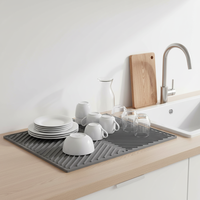 Haute qualité ECO café Silicone plat séchage tampon de vidange Barbecue tapis de tache résistant à la chaleur cuisine comptoir tapis pour casseroles et poêles