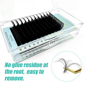 Extensiones de pestañas individuales Abonnie D Curl 0.07D 15mm Negro Mate Fáciles de aplicar para maquillaje de ojos - Product Image 2