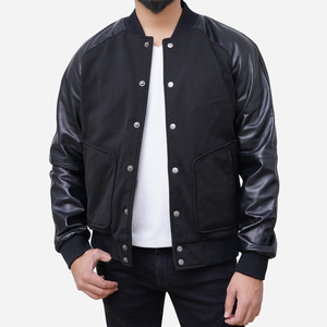 Chaquetas Varsity para Hombre de Alta Calidad Hechas en Fábrica, Personalizables, con Cuello Alto, Logotipo Frontal, Impermeables, Transpirables, para Invierno, Estilo Urbano - Product Image 1
