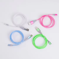 Câble USB Micro LED Flexible en PVC, Câble de Charge Rapide Multi-Connecteurs pour Smartphone, Idéal pour les Voyages et les Cadeaux
