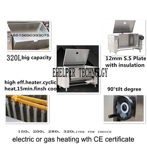 Poêle à frire électrique inclinable de 150 L - Cuisinière commerciale multifonction pour restaurant/hôtel, équipement de restauration en acier inoxydable - Product Image 6