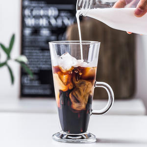 Hxglass vente en gros tasses en <span class=keywords><strong>verre</strong></span> créatives pour hôtels Bar utiliser café Soda boissons lait thé tasse avec poignées-verres à bière - Product Image 5