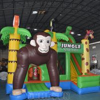 Maison gonflable de la jungle 5.6x5x4 mètres toboggan gonflable de gorille et château de saut