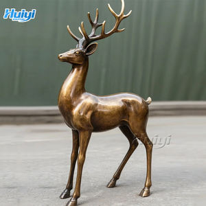 Özel yapılmış açık sanat hayvan döküm bronz geyik heykelleri ve pirinç ren geyiği satılık - Product Image 2