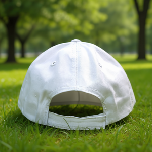 Gorra de Campamento de Algodón Blanca de 6 Paneles para Adultos, Ajuste Unisex Ajustable, Estilo Casual, Tejido 100% de Hilo de Algodón, Impresión Serigráfica Rea - Product Image 2
