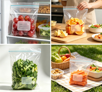 Groothandel PE Ziplock voedselbewaarzakjes transparant herbruikbaar diepvrieszakjes met datumlabel voor fruit groente keukenopbergruimte