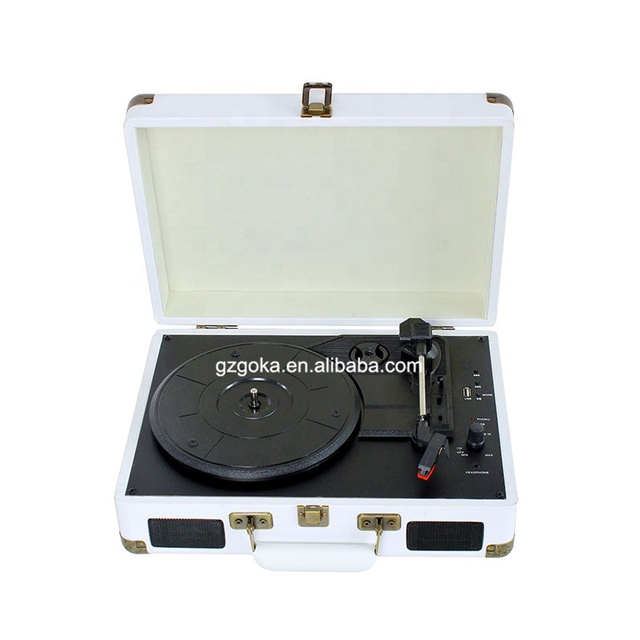 Portable Suitcase Tocadisco Music System Blue Tooth Speaker Vinyl Record Player Turntable for Recording