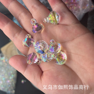 Cuentas colgantes de cristal facetado con forma de gota de agua, 17x14mm, iridiscentes, para hacer joyería DIY, accesorios unisex para uso diario - Product Image 2