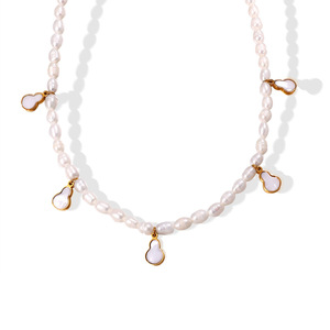 Collar de Perlas de Agua Dulce con Colgante de Circonita en Forma de Estrella, Acero Inoxidable, Estilo Coreano, Joyería para Fiesta - Product Image 5