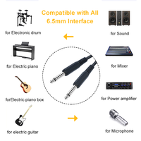 Câble Instrumental 6,35 mm à 6,35 mm, Jack Audio Stéréo TRS Mâle-Mâle 1/4 Pouce pour Guitare Électrique, Basse, Amplificateur, Haut-Parleur