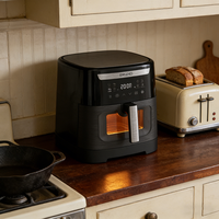 Friteuse à air électrique 7L moderne avec écran tactile intelligent, mini-grill, cuisson sans huile, pour usage domestique, extérieur et commercial, en plastique