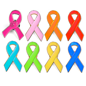 Alfiler de cinta de salud Mental, insignia personalizada con Logo esmaltado duro, Pin de ropa, color rosa y verde, concientización del cáncer - Product Image 2