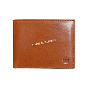 Ultra Slim Men's Wallet Minimalist Wallet Custom Florsheim Mens Carlito Cognac Vegetable Tanned Genuine Leather Bifold Wallet